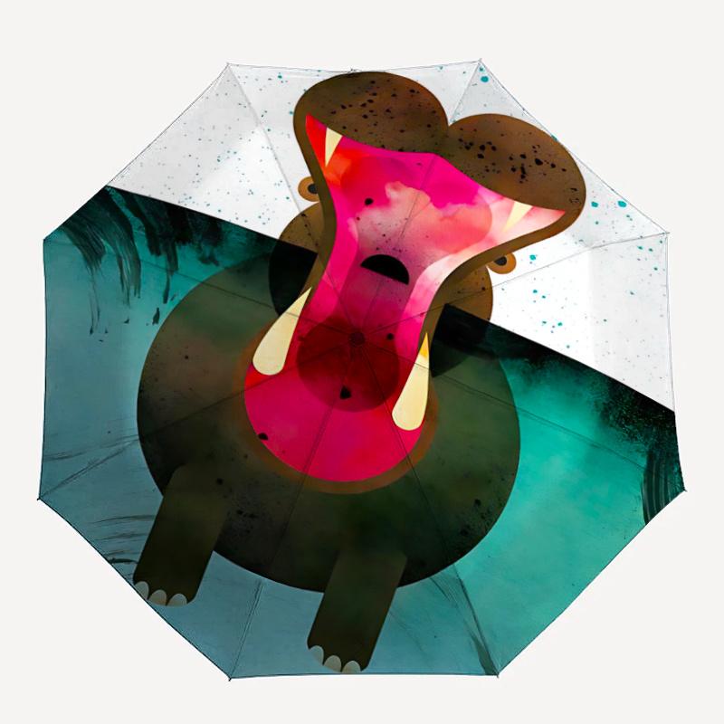 

1pc Hippopotamus Abstract Umbrella That Opens Closes Automatically Perfect Gift with a Convenient Folding Mechanism 47