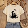 Featuring Silhouettes Of Cats And Dogs Observing Butterfliest Shirt For Unisex Crew Neck Short Sleeve Tshirt Y2k Tee Tops Clothes