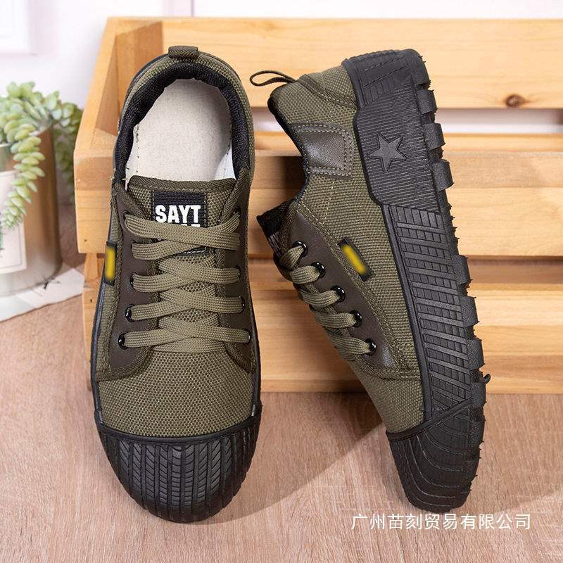 Spring and autumn men's shoes men's beef tendon soles single shoes non-slip and wear-resistant construction site labor insurance dad shoes