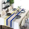 Linen Israel Flag Table Runner Je Table Decoration for Passover Rosh Hashanah Sukkot Sukkah Kitchen Dinning Room Party Decor (13" x 72")