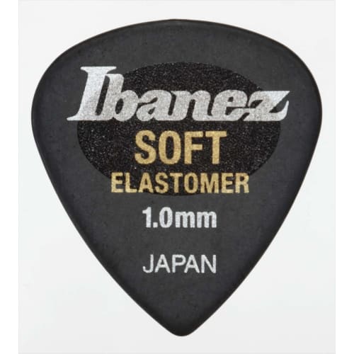 Ibanez BEL16ST10S-HBK: New Teardrop-Shaped Picks Made with New Elastomer, Soft Material, 1.0mm Thick, Non-Slip, Pack of 3