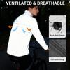 Wosawe Reflective Cycling Jacket Windproof Bike Windbreaker Night Running Breathable Outdoor Sports Coat