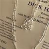 Korean Style Sparkly Retro Letter Necklace – Creative Layered Clavicle Chain for Women