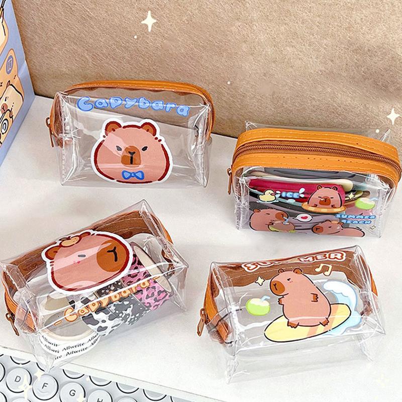 Cute Capybara Coin Storage Bag Transparent Coin Purses Cartoon Lovely Wallet Clear Bags