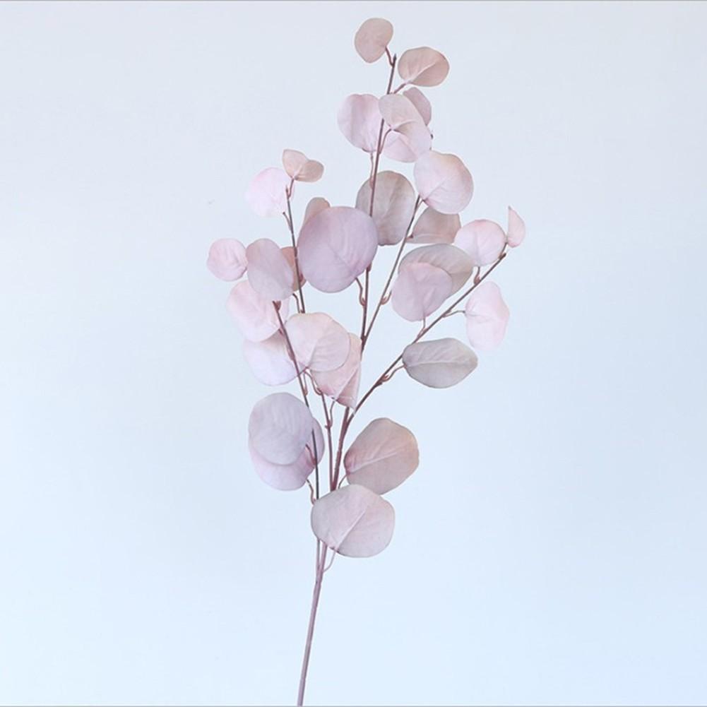

1x Искусственный лист эвкалипта Украшение для отеля Искусственное растение Одиночная ветка Новый розовый