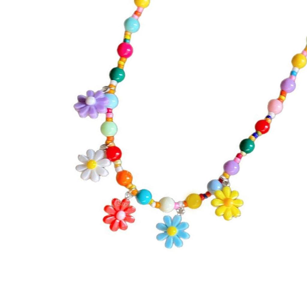 Stylish Beads Necklace Elegant Neck Chain Colorful Daisy Necklace Fashion Accessories Suitable for Fashionable Ladies