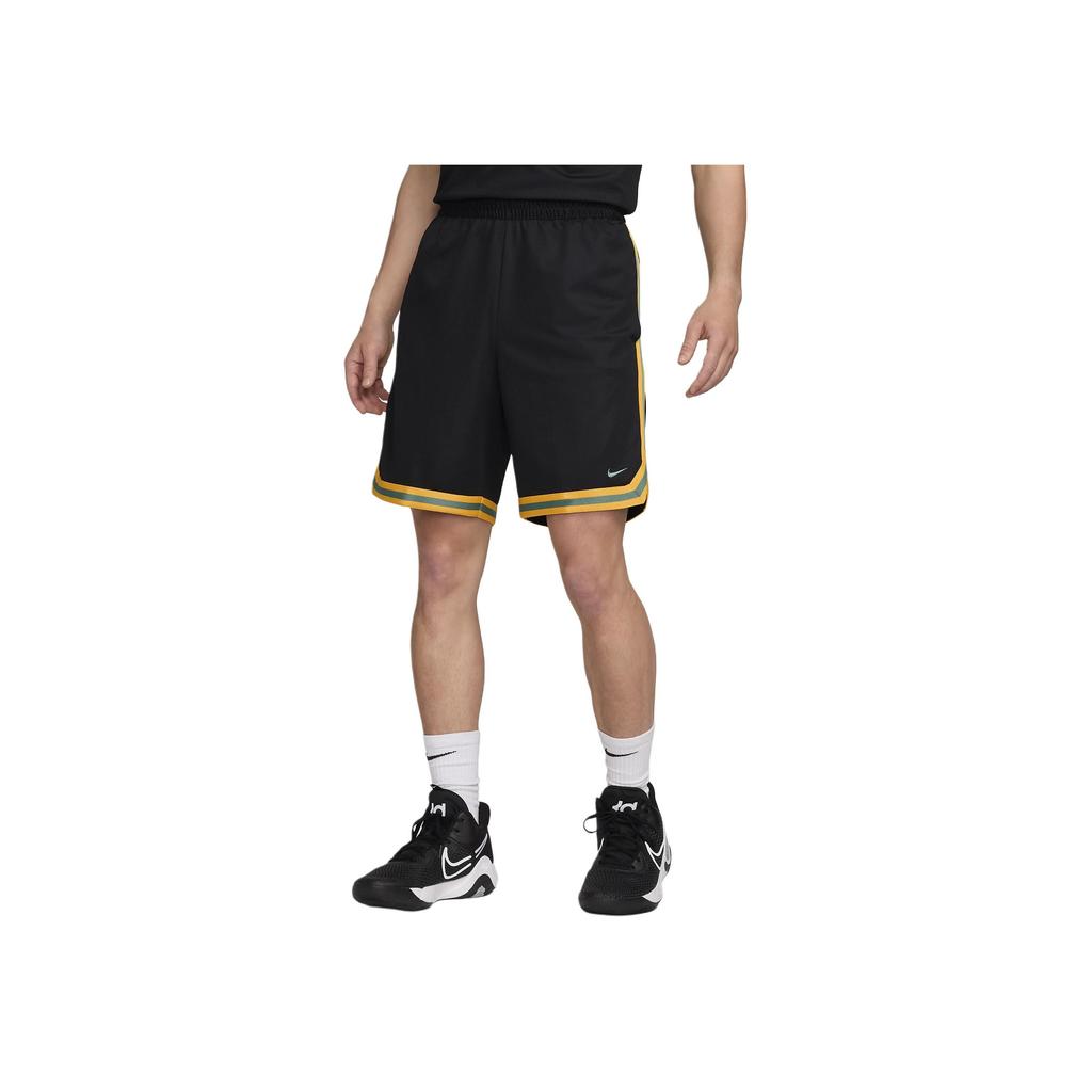 Nike Striped Color Block Loose Fit Straight Leg Basketball Shorts Men shorts Black Gold FN2652-011