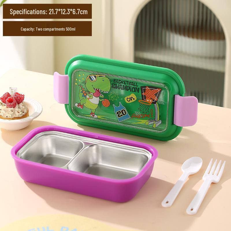 Cute Cartoon Compartment Lunch Box for Kids - Bento, Fruit, and Meal Container