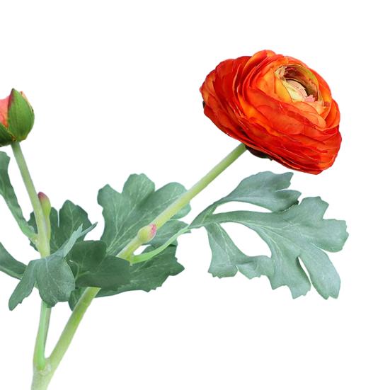 Sztuczny Jaskier Azjatycki 2 Główki Realistyczny Sztuczny Jedwabny Kwiat z Łodyżką Dekoracja Stołu Weselnego Imprezy Biura Domowego Wazon Sztuczny Kwiat