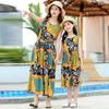 Children's Cotton Dress Summer Dress Family Foreign Style Floral Princess Dress Girls Beach Strap Dress