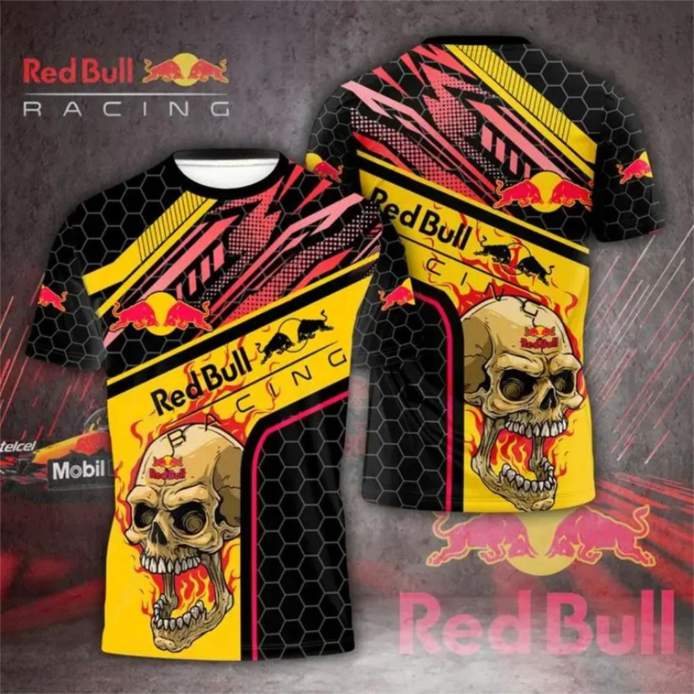 Red Bull T-Skjorter for menn, Luksusmerke, Sports-T-skjorter for menn, Trykte T-skjorter, Sykkel-T-skjorter, Red Bull Sportsklær T-skj