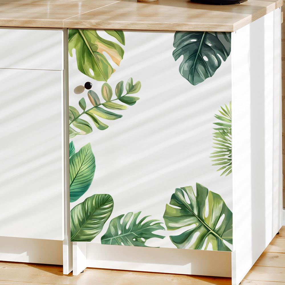 Small Fresh Greenery Turtle Back Leaves Bedroom Living Room Home Background Beautification Decoration Wall Stickers