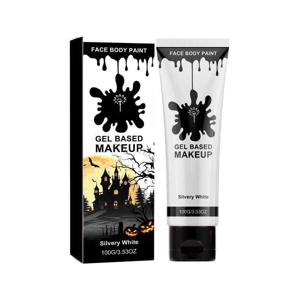 Halloween Body Paint (White), Natural Easy Apply Pearl Glow Body Face Paint
