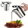 Elegant Double-insulated Stainless Steel Gravy Boat with a Hinged Lid - Perfectly Suitable for Pouring Juices and Creams