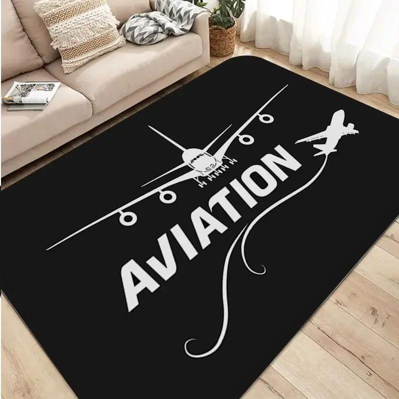 Airport Landing Strips Top Area Rugs View Aircraft and Airplane Arrival 3D Kids Play Carpet Living Room Playroom Nursery Decor