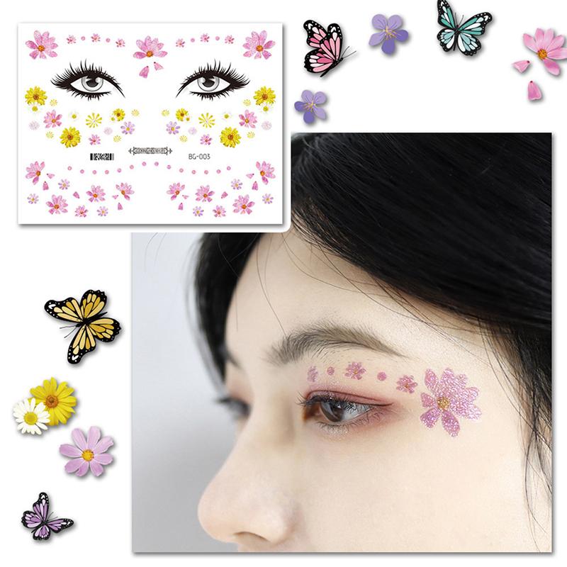 Autocolant cu tatuaj cu aripi de fluture cu zână Ochi impermeabili Machiaj de artă corporală pentru mâini