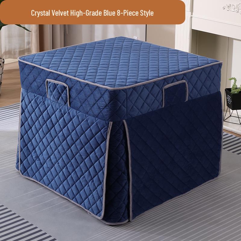 Plush Quilted Heated Fire Pit Table Cover: Winter-Ready Warm Blanket for Square Tables