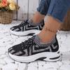 Women's Breathable Flyknit Mesh Sneakers - Versatile Casual Running Shoes for Spring 2025, Available in Large Sizes.