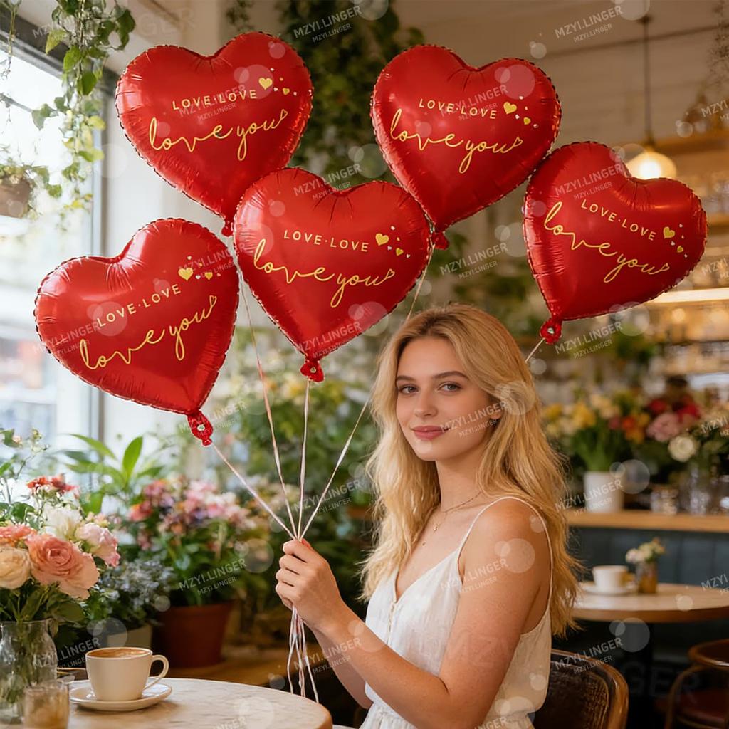 18 inch "love you" love balloon, Valentine's Day wedding anniversary decoration, birthday theme party atmosphere decoration