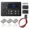 12V 100W LCD Display Power Box Portable Control Hub with LED Lights USB-C & QC3.0 Ports Power Socket Box for RVs SUVs Boats Cars