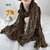 Women's Cotton and Linen Scarf Printed Pleated Scarf Vintage Scarf Small Floral Scarf