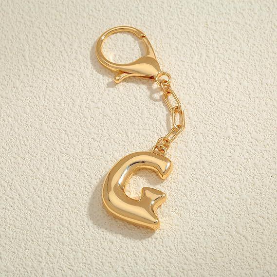 26 Alphabet Keychain: 18K Gold-Plated Pendant - Elegant Niche Design