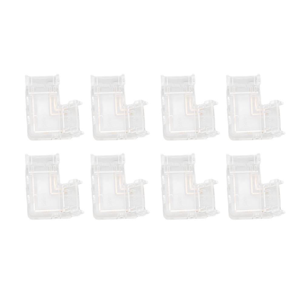 8pcs Solderless COB Connector Transparent L Shaped Connector For Double Color LED Strips