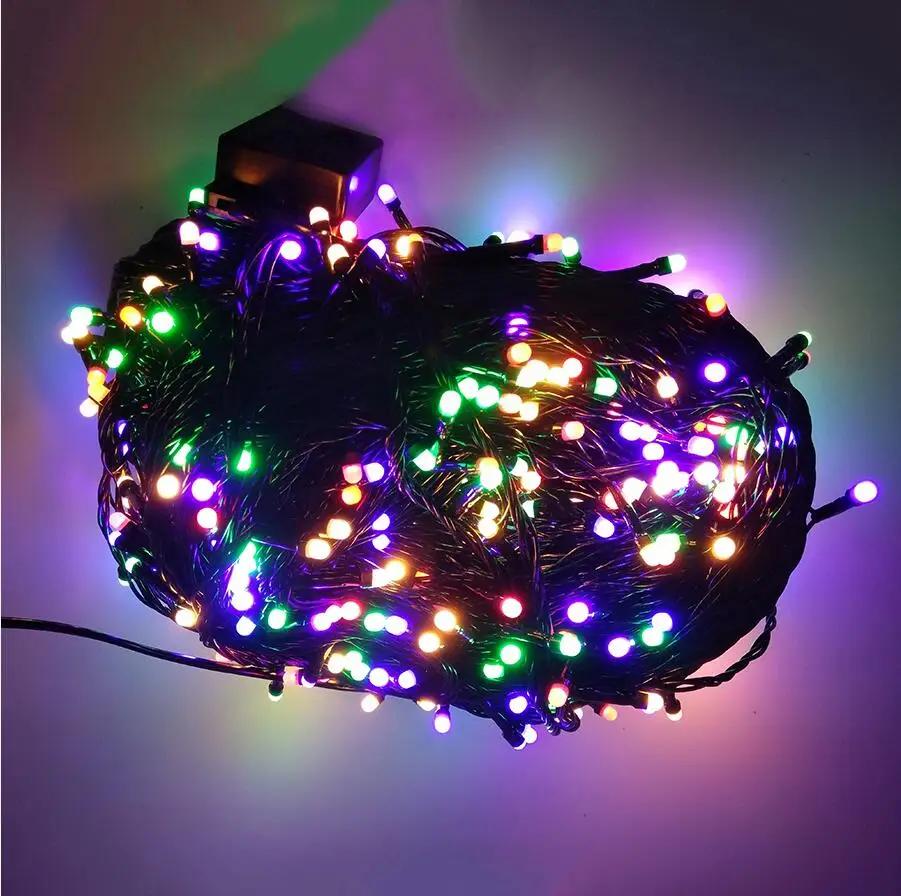 100M 500 LED Outdoor Christmas LED String Light Fairy Light Waterproof Black Cable Holiday Garland Light Patio Garden Decor