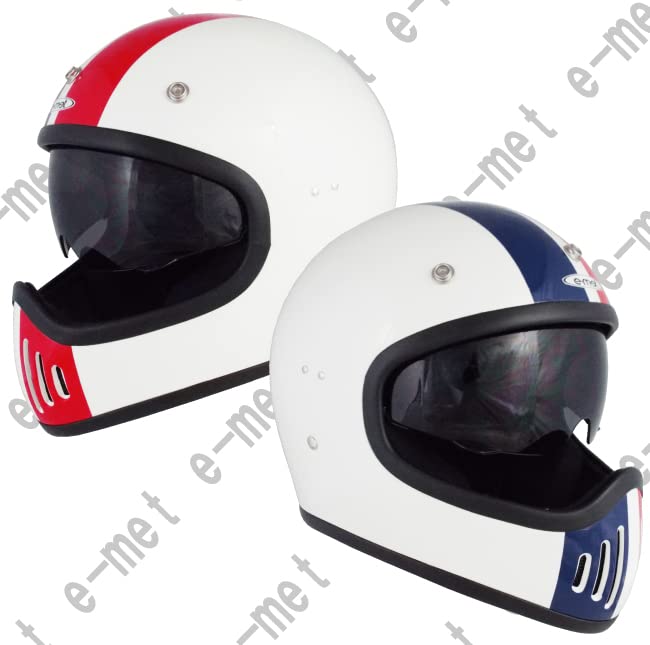 Helmet Shop Motorcycle Helmet Vintage Retro FREE E-MET EFV-15 58-59cm (Tricolor)