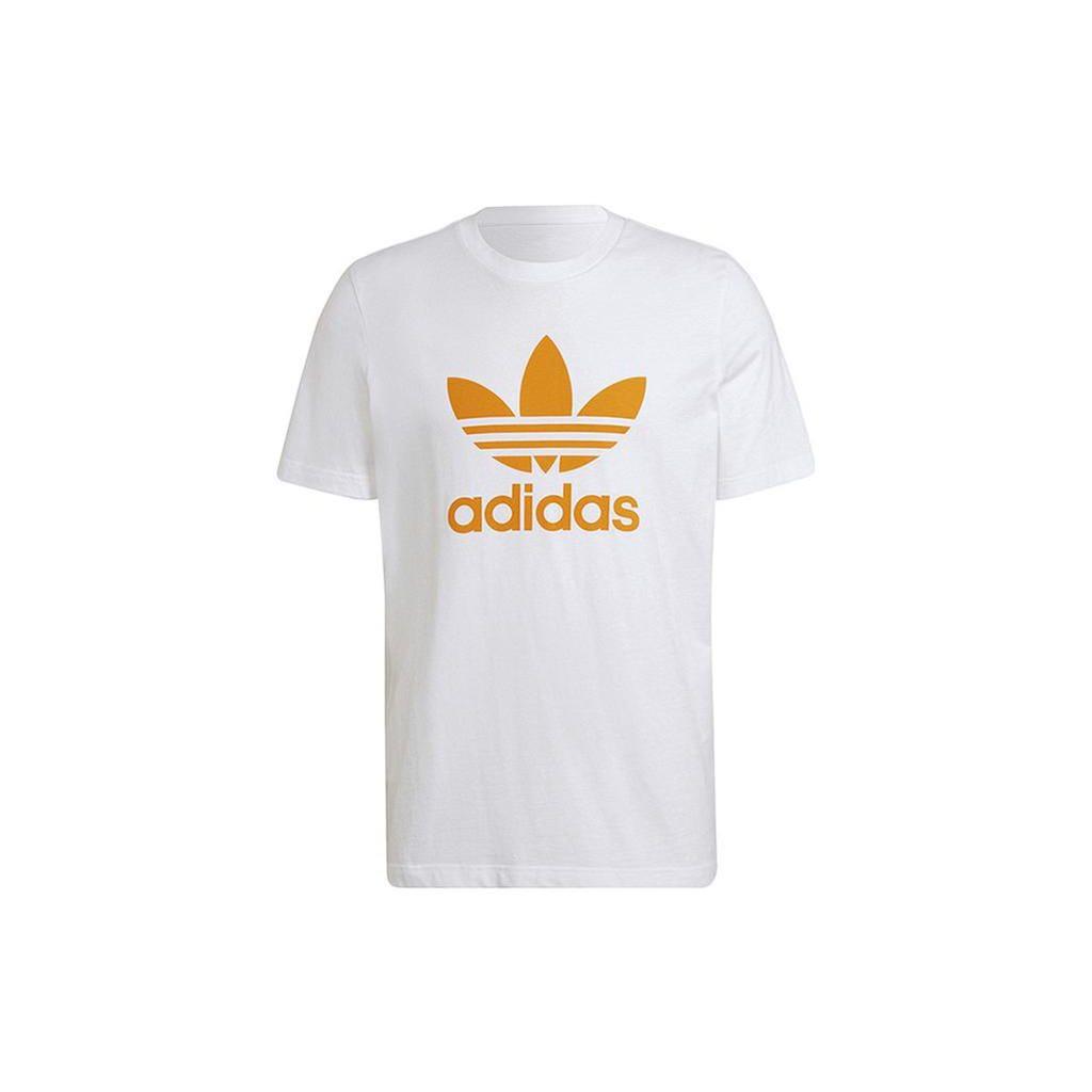 Adidas Originals Trefoil Big Logo Print Crew Neck T-Shirt Men Tops White HE9510