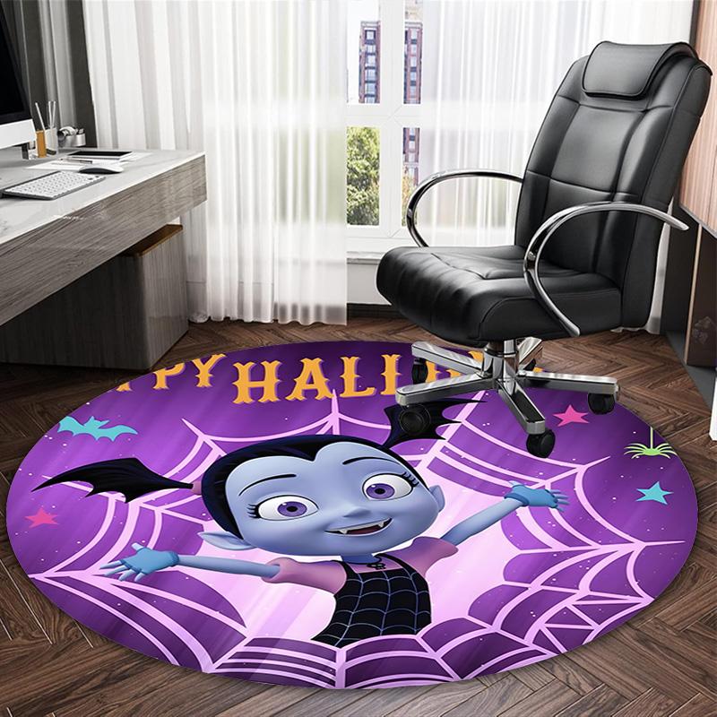 1pc Vampirina1 Print Round Carpet Chair Round Carpet Suitable for Bedroom Living Room Home Decorative Carpet