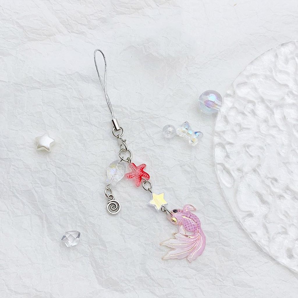 Fashionable Beaded Phone Pendant Keychain Ornament Keyring Phone Charm Chain Decorative Accessory for Bag and Purses