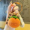 Handmade Persimmon Wool Plush Keychain Accessory