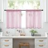 2 Stück Transparente Kurze Küchenvorhänge mit Stangentasche Raumteiler Halb-Verdunkelnde Fenster-Abschlüsse für Badezimmer Schlafzimmer Rideaux Chambre