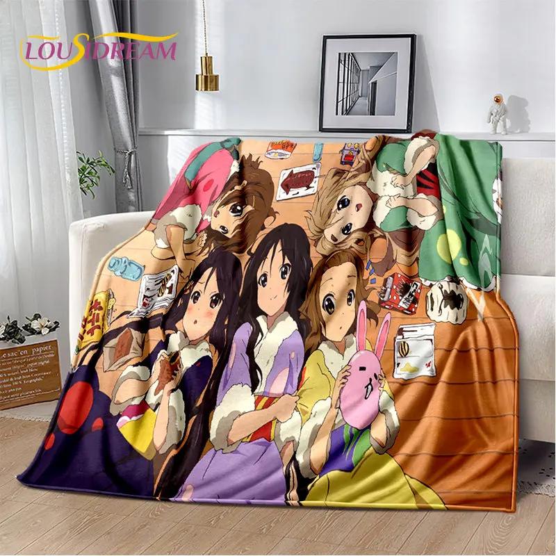 K-ON Cartoon Cute Lolita Kawaii Girls Soft Plush Blanket,Flannel Blanket Throw Blanket for Living Room Bedroom Bed Sofa Picnic