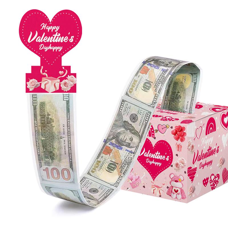 Überraschungs-Geldziehbox zum Valentinstag, Festival-Geldgeschenkbox mit Kuchenkarte, lustige, kreative Pump-Spardose, Urlaubsparty-Geschenk