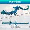 3D Printed Dragon Model 30.7Cm- Poseable With Moving Joints & Limbs, Cool Home Decor, Unique Collectible Gift For Kids Adults