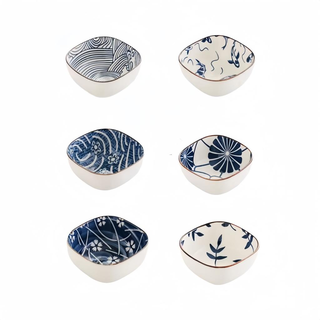 Japanese ceramic snack plate, sushi plate, yakiniku dipping saucer, dried fruit plate, creative cutlery square household plate