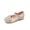 High-heeled Girls' Princess Shoes for Spring and autumn2026New Style Little Girl's Leather Shoes with Dress, Soft-soled Children's Crystal Shoes