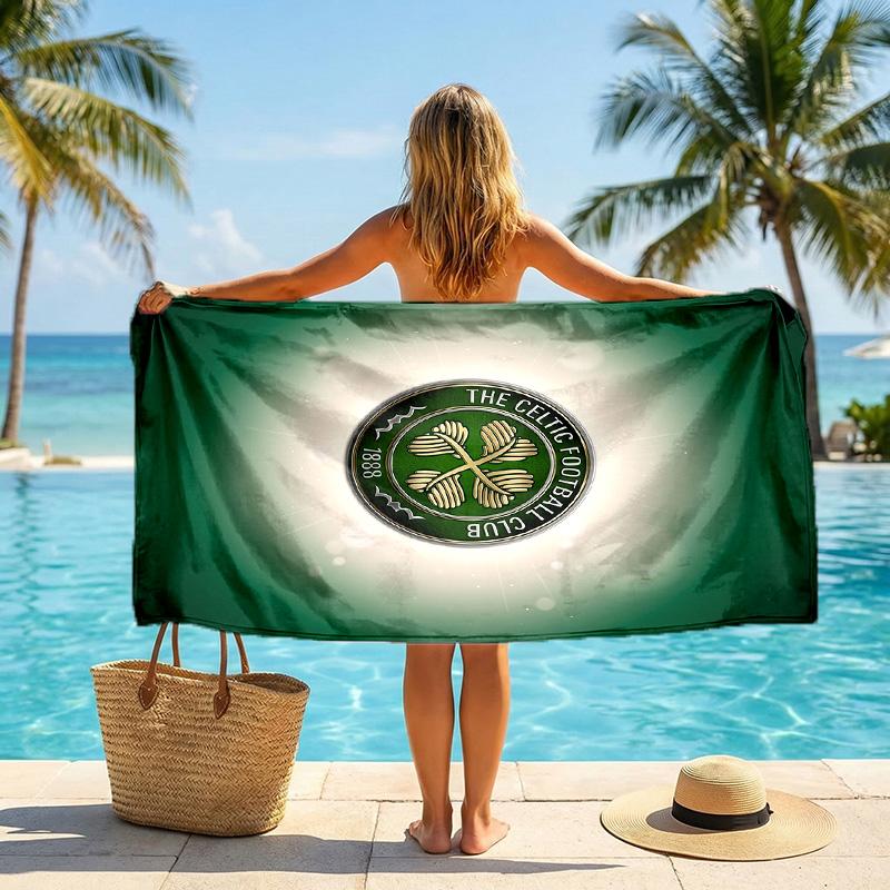 Celtic FC Print Quick Dry Beach Towel Microfiber Absorbent Portable Travel Swimming Towel