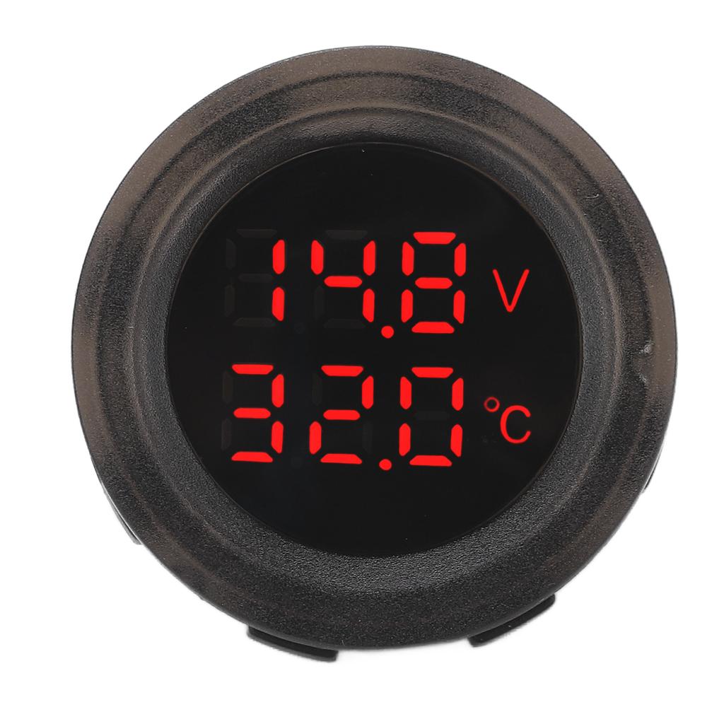 Dual Display Temperature Voltmeter Clear Stable Display Waterproof Simple Installation Car Thermometer Detector