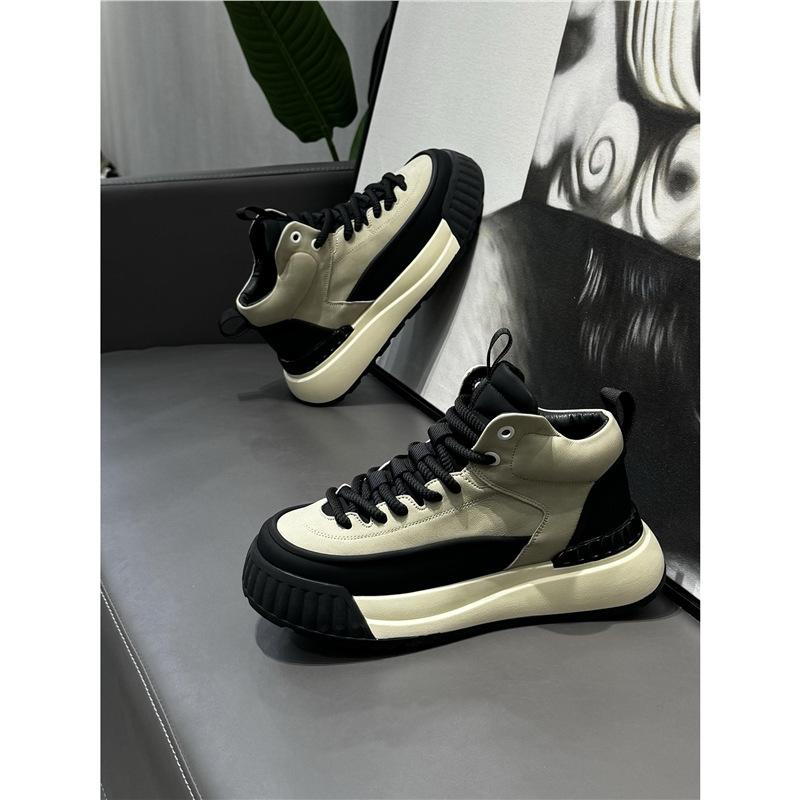 Shoes spring new mid-top shoes trendy lace-up platform shoes outdoor sports and leisure shoes qs