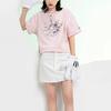 Li Ning X Disney Cartoon Print Loose Crew Neck Short Sleeve T-Shirt Women Tops Pink AHSR208-2