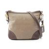Used LOGO JACQUARD Logo Jacquard Shoulder Bag Canvas Leather Beige Brown Used Women