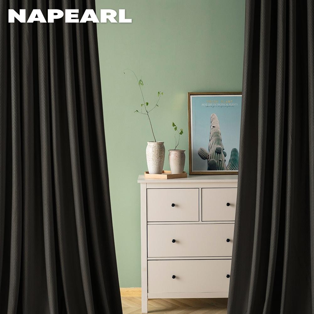 1PC NAPEARL 70-80% Blackout Simple and Elegant Textured Curtains Solid Color Soft Polyester Curtains for Living Room Bedroom Home Decor