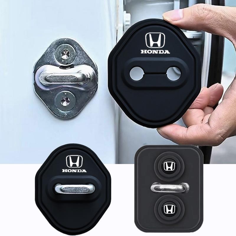 4Pcs Car Door Lock Protective Cover Auto Sticker Accessories For Honda Civic FIT Accord Prelude CRV 5th Mugen City CRZ CRX Jazz RG0