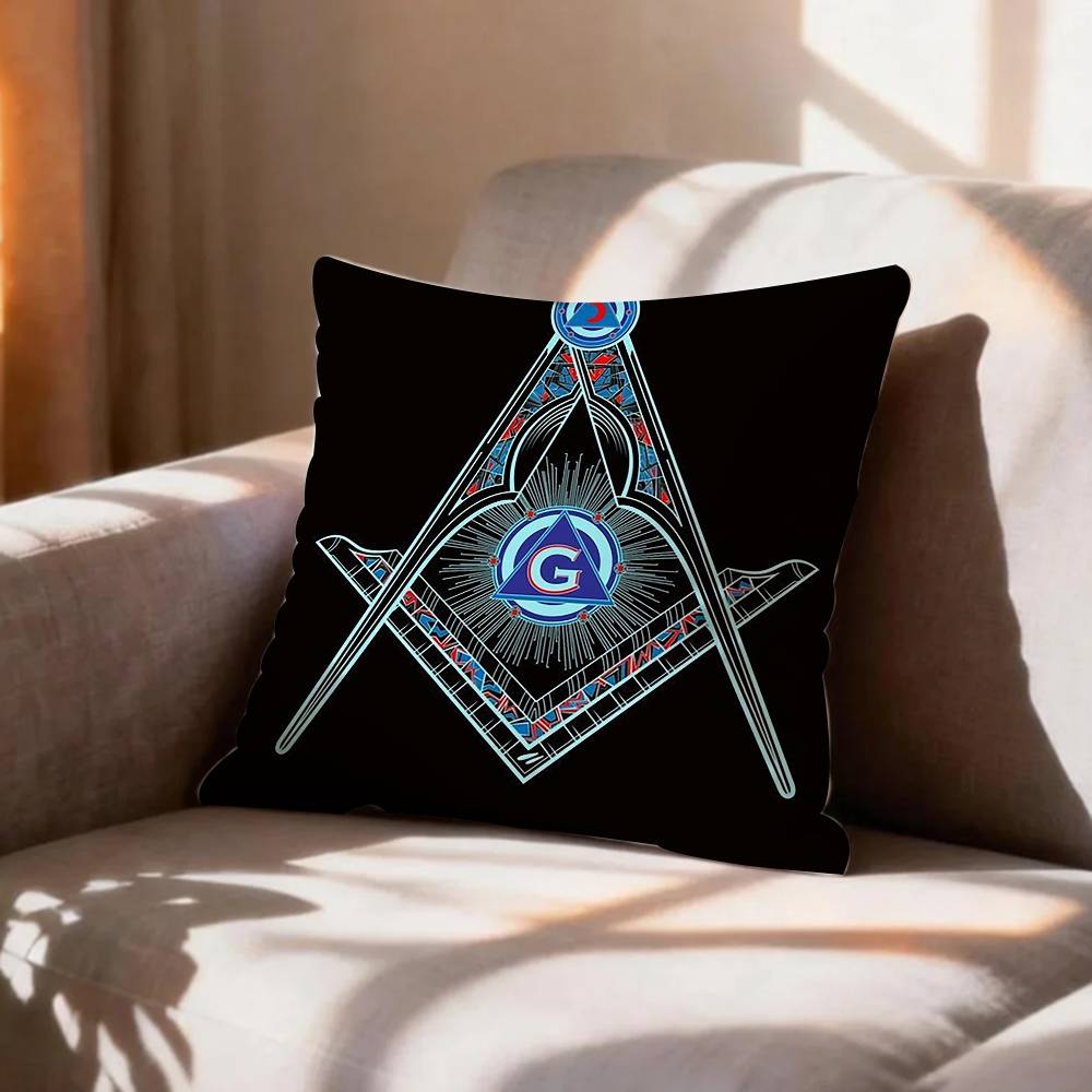 COOL FFreemasonry Symbol Pillow Case Pattern Printed Pillowcase For Living Room Sofa Cushion Cover