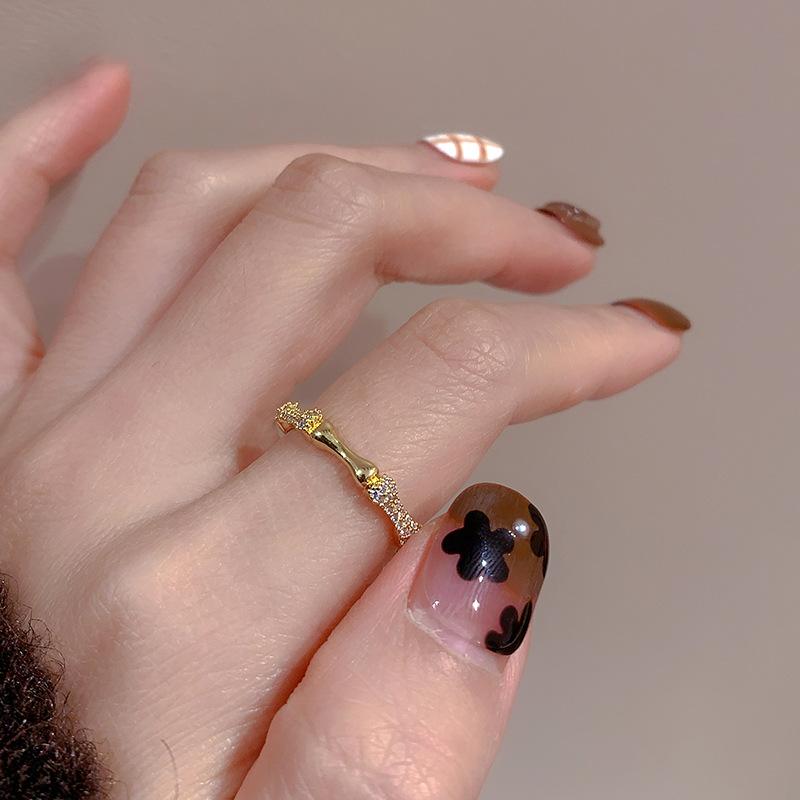 925 Silve Love Heart Hollowed Out Ring For Women Girl Extremely Fine Korea Ins Jewelry Gift