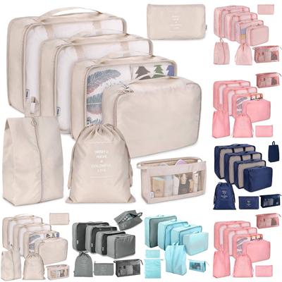 Seyahat Paketleme Küpleri 8 Parça Set Seyahat Küpleri Katlanabilir Bagaj Saklama Çantası Hafif Bagaj Saklama Çantası