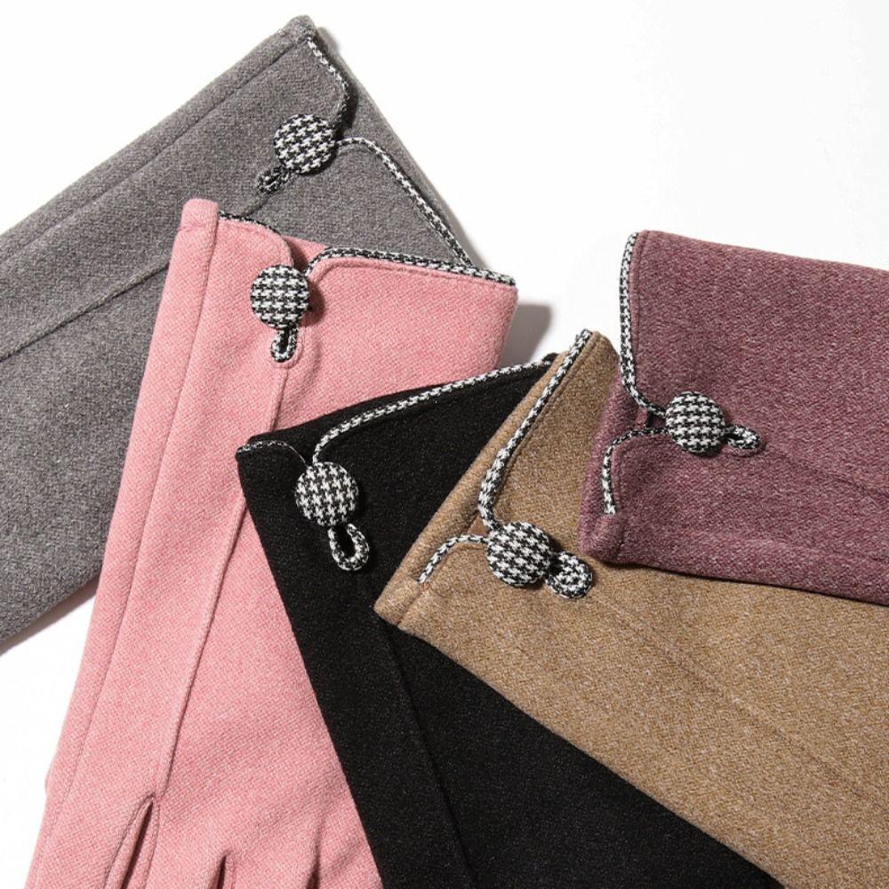 Solid Color  Gloves Keep Warm Women Mittens Sweet Winter Velvet Gloves  Winter